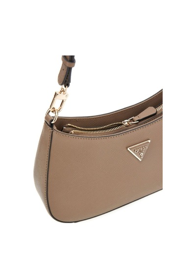 Guess Noelle Iı Top Zıp Sh-kadın Omuz Çantası -zg967218 Kahverengi