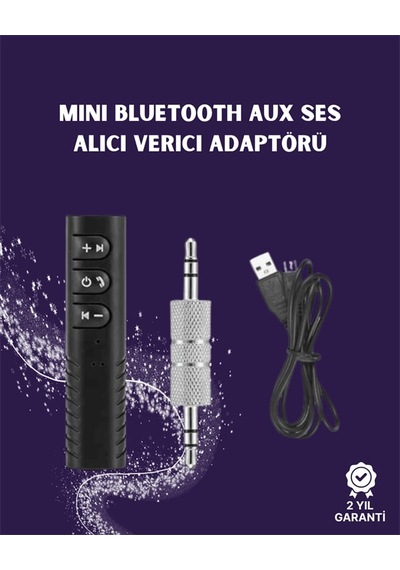 Bluetooth Aux Adaptör 3.5mm Ses Girişi İçin Kabl Itınce-3-4e76e