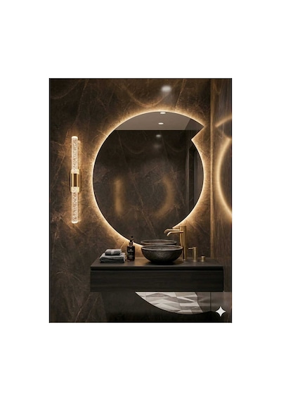 Bubblelight Medium 40 Cm Modern Tasarım Led Aplik - Duvar Lambası - Gold - Pilli - Günışığı Çok Renkli