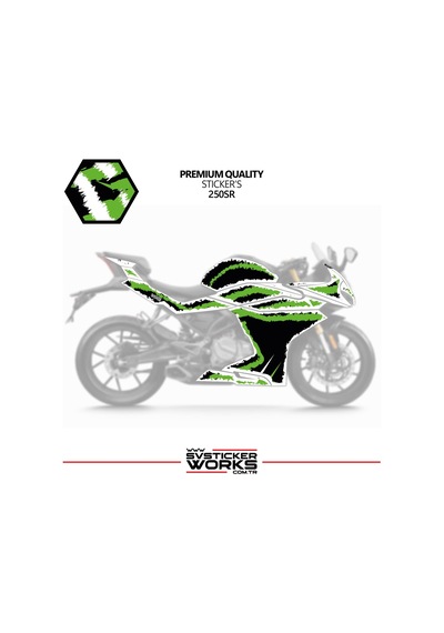 Cfmoto 250sr Kaplama Sticker Air Brush Motor Kaplama Modeli Hazır Kit Tüm Modeller Uyumlu Yeşil