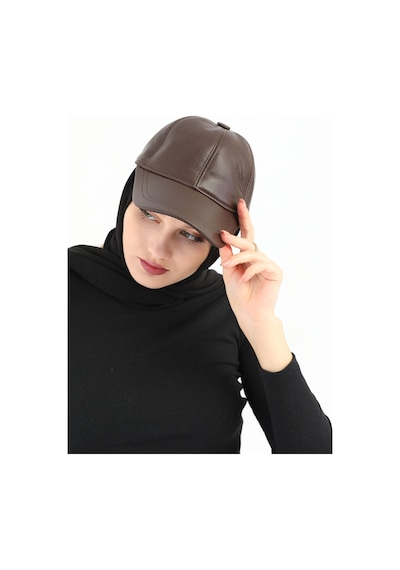 Elif İç Giyim Unisex Ayarlanabilir Taba Deri Şapka Taba