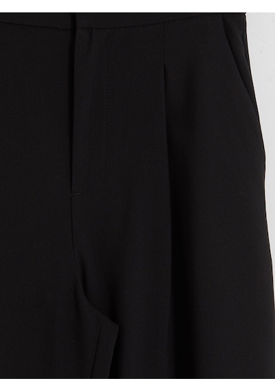 Lcw Comfort Siyah Regular Fit Kadın Pileli Kumaş Pantolon