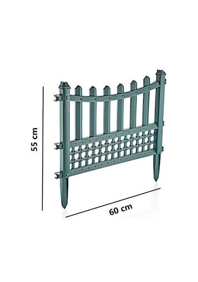 Omnipazar Sy-5998 Elite Plastik Dekoratif Bahçe Çiti 12'li Set 60x55 Cm Yeşil