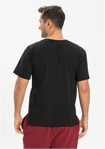 Kısa Kol Şile Bezi Bisiklet Yaka Erkek Tshirt Siyah 3003