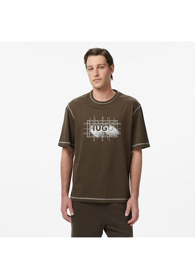 Hugo Nothal Erkek Kahverengi T-shirt 50553498