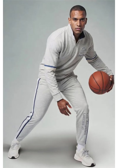 Defacto Nba Los Angeles Lakers Standart Fit Skuba Dalgıç Kumaş Jogger F6978ax26spgr421 Gri-gr421
