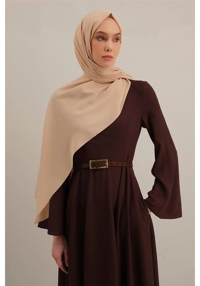 Armine Link Desen Bambu Cotton Şal 2 Latte