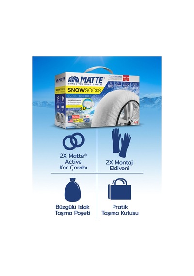 Kar Çorabı Super-x Series 195/80 R14 Lastik Uyumlu-large Universal