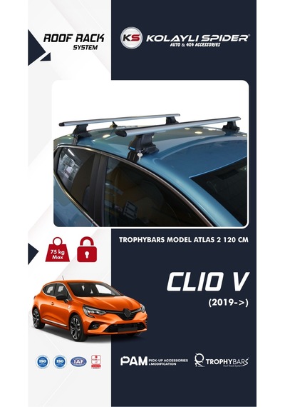 Renault Clio 5 2019+ Ophybars Ara Atkı/ Tavan Barı Gri