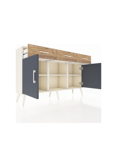 Arges Konsol 3 Raflı 3 Çekmeceli 3 Kapaklı 132x30x83 Aytaşı-antrasit/çam Antrasit/çam Arges Konsol 3 Raflı 3 Çekmeceli 3 Kapaklı 132x30x83 Aytaşı-antrasit/çam Antrasit/çam