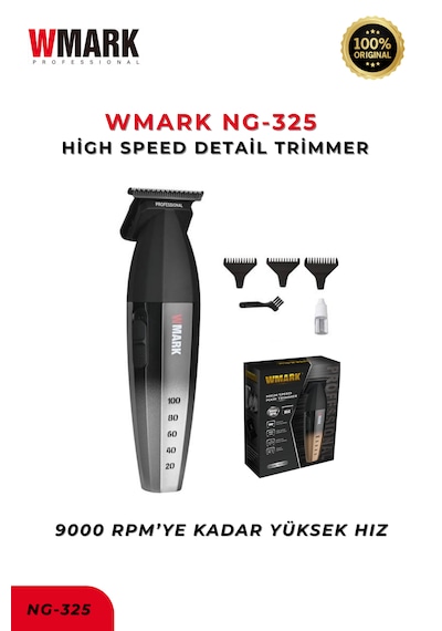 Wmark Ng-325 Silver Profesyonel Detay Düzeltme Tıraş Makinesi Yüksek Hızlı Hassas Kesim 3 saat