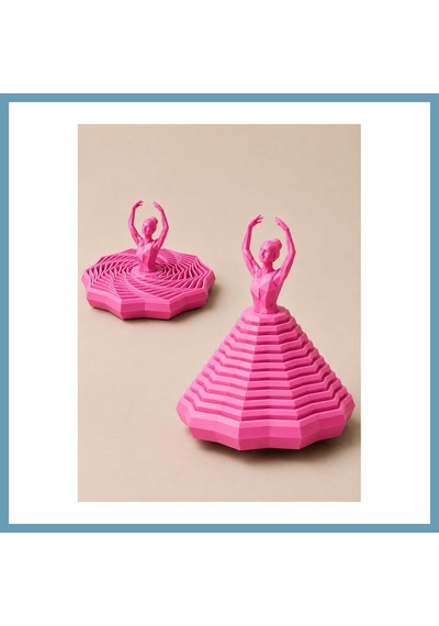 Bezos 3d Baskı Balerin Figürlü Fidget Oyuncak - Hareketli Optik İllüzyon Masa Dekoru-pembe Mbt06