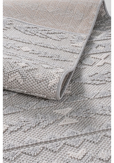 İskandinav Modern Tasarım Sisal Bukle Özel Ölçü Salon Oturma Odası Koridor Halısı Gri Gri Krem