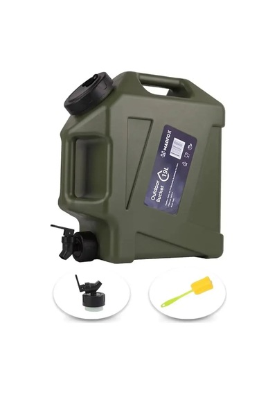 Madfox Galon Air Pe Musluklu Su Bidonu 19 Litre Haki