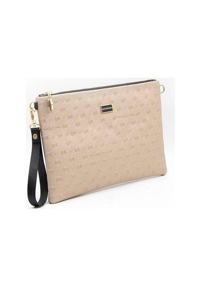 Silver Polo Sp1034 Kadın Portföy & Clutch Logolu Nut-siyah