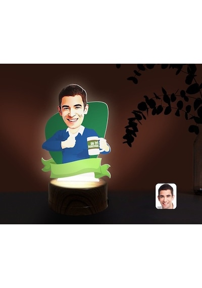 Kişiye Özel En Iyi Öğretmen Karikatürlü Dekoratif 3D Biblo Led Iş (481501272)