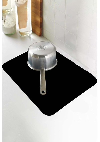 Siyah Sade Microfiber Bulaşık Kurutma Kurulama Matı Mm007