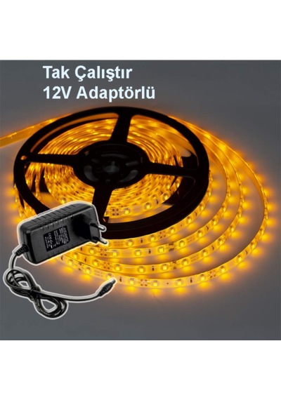 Tak Çalıştır Şerit Led Amber 5 Metre Aç-kapat Anahtarlı