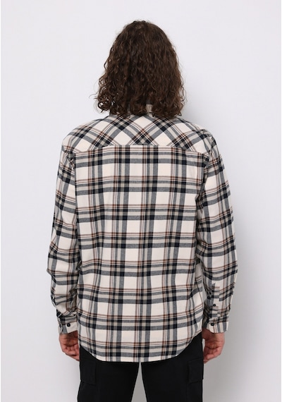 Colin's Colins Regular Fit Shirt Neck Ekoseli Erkek Ekru Uzun Kol Gömlek Cl1076507 Q1.v1 Ecr Ekru