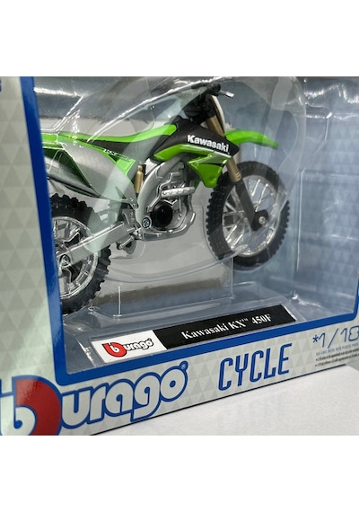 Kawasaki Kx 450f 1:18 Diecast Model Motosiklet Lisanslı Metal Maket Oyuncak