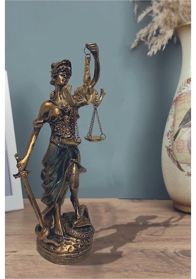 Lüks Adalet Tanrıçası Themis Adalet Heykeli Biblo Dekoratif Obje Ev Ofis Yeni Yıl Avukat Hediyesi