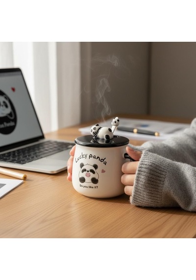 3d Kabartmalı 400ml Sevimli Panda Kupa Bardak Diğer