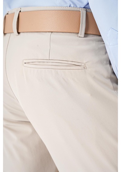 Efor Slim Fit Yan Cepli Düz Esnek Casual Kum Pantolon P 1144 Kum