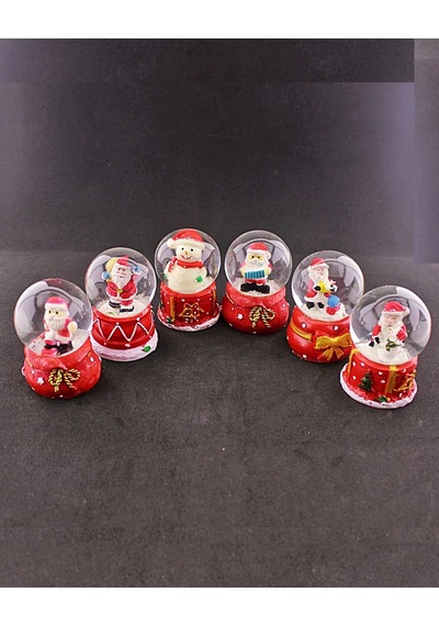 Ers 6 Adet Yeni Yıl 2024 Yılbaşı Temalı Mini Boy Işıklı Kar Küresi 6,5 Cm Diğer