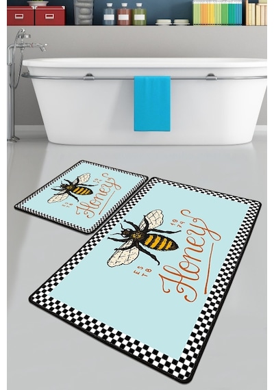 Apidae Banyo Halısı Djt 2 Li Set Çok Renkli