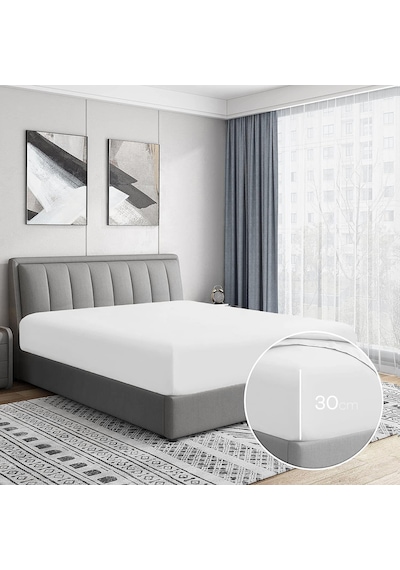 Soley Jersey %100 Pamuk Çift Kişilik 140 X 200 Lastikli Çarşaf Beyaz