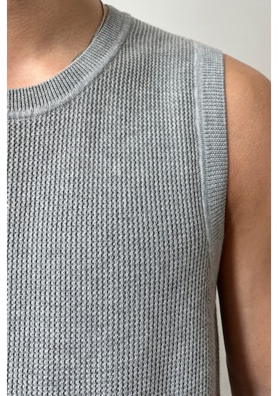 Erkek Bisiklet Yaka Oversize Süveter Gri