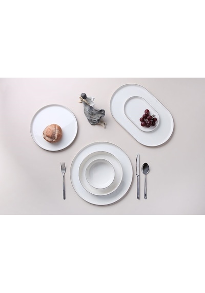 Porland 04ALM006747 Chopin Platin 27 Parça 6 Kişilik Yemek Takımı