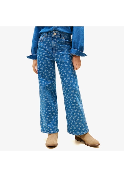 Tommy Hilfiger Mabel Wide Leg Flower Aop Jeans Çocuk Mavi Pantolon Kg0kg08960 Mavi