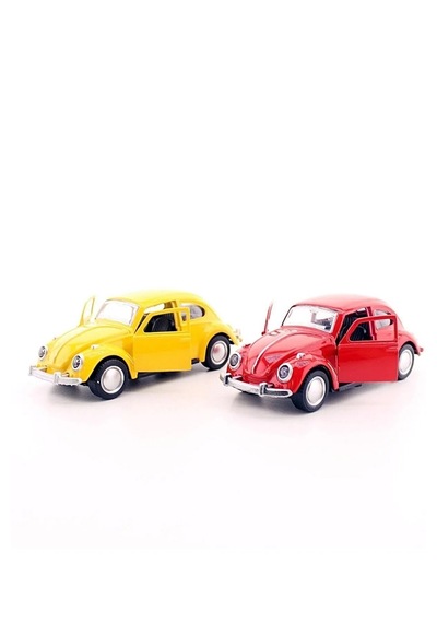 Mobgift 2'li Set Sarı Kırmızı Metal Vosvos Araba Büyük Boy 12cm