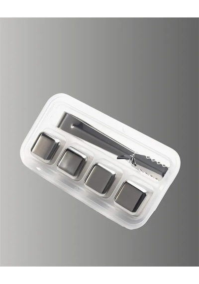 Yeniden Kullanılabilir 304 Çelik Metal Buz Küpleri 4'lü Set Diğer