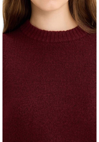 Defacto Oversize Geniş Kalıp Bisiklet Yaka Triko Kazak R6044az25wnbr452 Bordo-br452