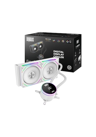 Dragos Frostbite 240 White Argb Digital 240mm Intel-amd Uyumlu Sıvı Soğutucu Beyaz