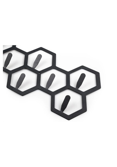 Petek Desenli Dekoratif Askılık Geometrik Metal Duvar Askılığı Mo Antrasit