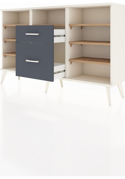 Arges Konsol 7 Raflı 2 Çekmeceli 132x30x83 Aytaşı-çam/antrasit Çam/antrasit