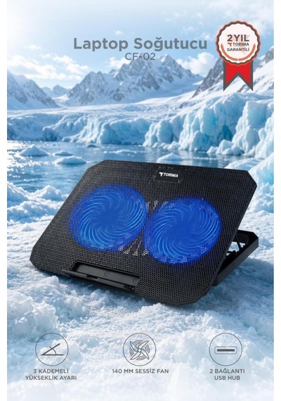 Laptop Soğutucu Çift Fanlı Ayarlanabilir Dizüstü Bilgisayar Soğutma Fanı Cf02