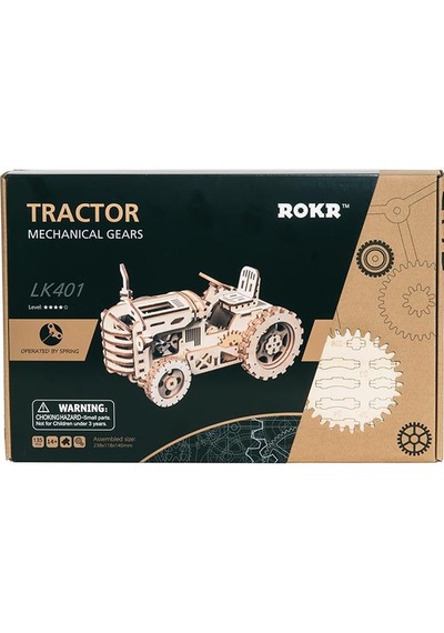 Rokr Lk401 Traktör Tractor Dıy Minyatür Maket Model Seti Ahşap 3d Wooden Puzzle 3d Model Kit Detaylı Dekoratif Hobi Seti Ahşap Maket