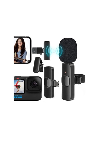K8 Kablosuz Type-c + Lightning Vlogger Yaka Mi Krofonu