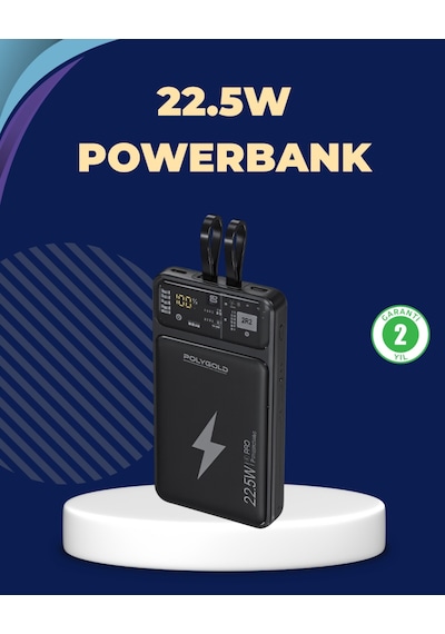 Taşınabilir Powerbank 22.5w Hızlı Şarj Destekli Siyah