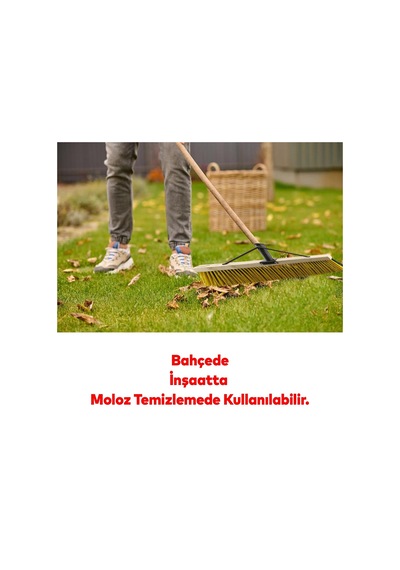 İnşaat Moloz Yaprak Süpürme Toplama Park Bahçe Dış Mekan Temizleme Ahşap Fırça 50 Cm