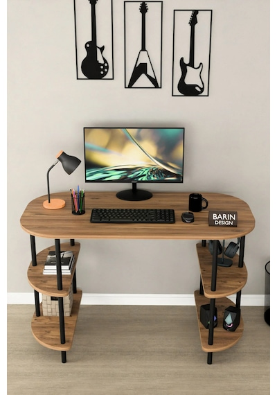120 Cm Çalışma Masası Bilgisayar Masası 2 Raflı Kitaplık Ofis Ders Masası Ahşap Metal Ayaklı Atlantik Çam 120 Cm Çalışma Masası Bilgisayar Masası 2 Raflı Kitaplık Ofis Ders Masası Ahşap Metal Ayaklı Atlantik Çam