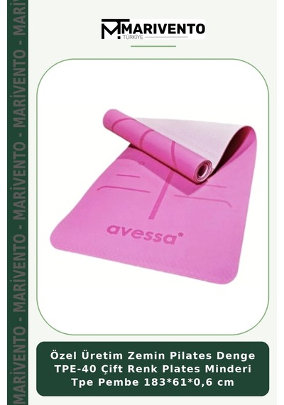 Özel Üretim Zemin Pilates Denge Tpe-40 Çift Renk Plates Minderi Tpe Pembe 183 61 0,6 Cm