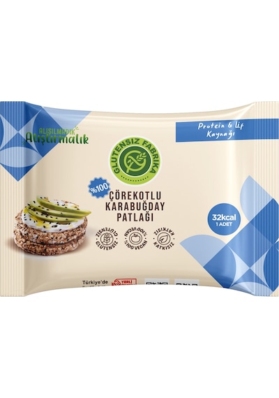 Karabuğday Patlağı Çörekotlu 24 G X 10 Paket Glütensiz & Vegan
