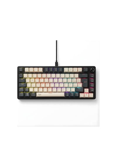 Mekanik Rgb Gaming Kablolu Klavye Mavi Switch Metal Knob Kontrollü Türkçe Q Layout Hot Swap Kompakt Gaming Type-c Kablo Eva Süngerli Gasket Mekanik Örgü Kablolu Oyuncu Klavyesi