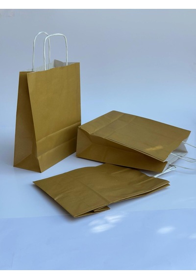 1.kalite 18x8x24cm 5 Li Yağ Yeşili Renkli Kraft Kağıt Çanta Hediye Poşeti Hediye Paketi Kraft Çanta