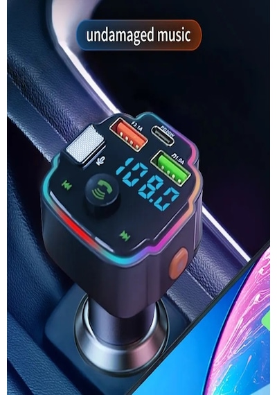 Transmitter Bluetooth Fm Araç Kiti Kolay Bağlantı Araba Müzik Mp3 Çalar Oto Çakmaklık Hızlı Şarj
